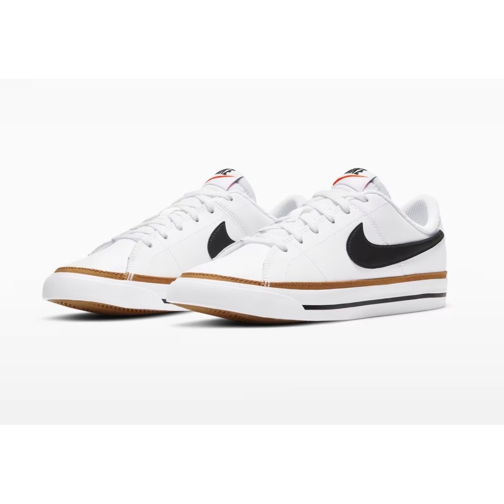 Nike Court Legacy Sneakers White Tan Low Top Casual Everyday School Basic 6.5Y